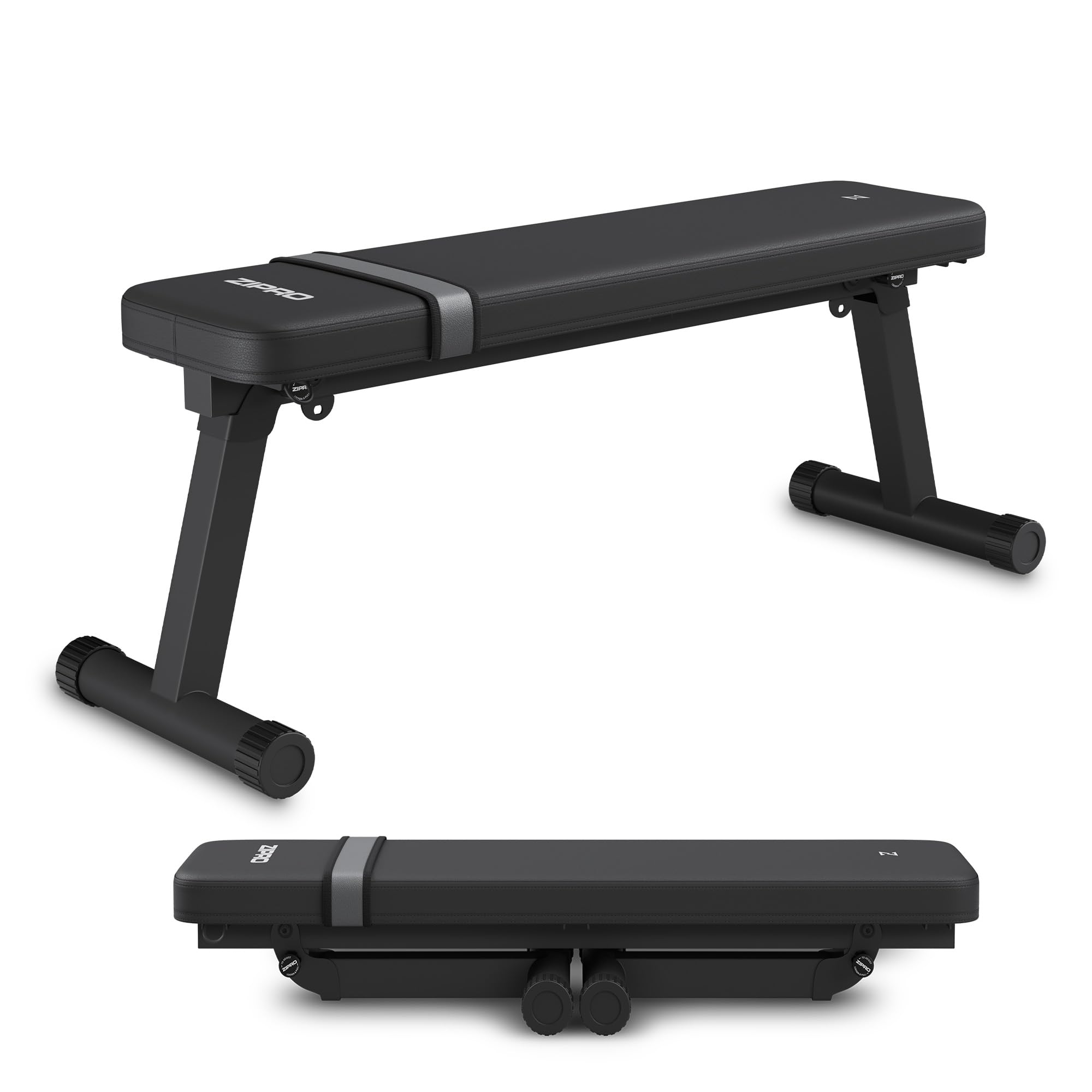 Zipro klappbare Trainingsbank Plank, Flachbank mit Tragegurt und Befestigungsgurt, Belastung 230kg, multifunktionale Hantelbank