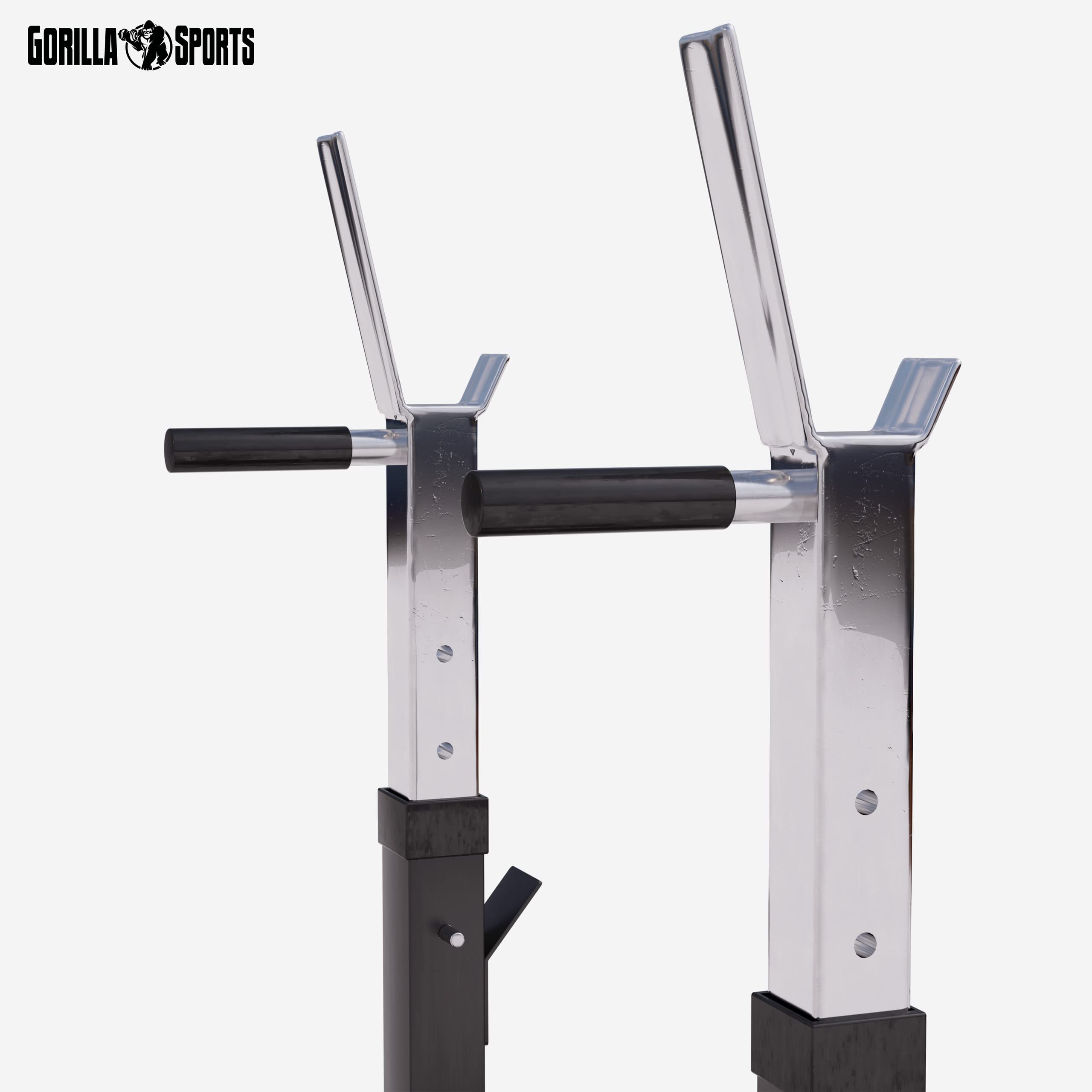 GORILLA SPORTS® Hantelbank - inkl. Hantelset 38/70/100kg, Ablage, Dip-Station, Höhenverstellbar, Klappbar, bis 200kg, Schwarz/Weiß - Trainingsbank mit Langhantelset, Drückerbank, Schrägbank, Flachbank