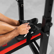 Hop-Sport Hantelbank Klappbar, Multifunktional Trainingsbank mit Langhantel-Ablage und Dip Station, Ideal für Bauchtrainer, Krafttraining & Fitness Zuhause - Max. Belastbarkeit 250 kg