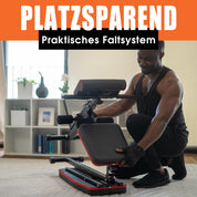 DH FitLife Hantelbank klappbar mit Curlbank & Beinstrecker | Weight Bench | Trainingsbank Fitnessbank multifunktional | Bauchtrainer 7 Stufen verstellbar