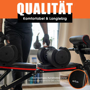 DH FitLife Hantelbank klappbar mit Curlbank & Beinstrecker | Weight Bench | Trainingsbank Fitnessbank multifunktional | Bauchtrainer 7 Stufen verstellbar
