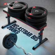 Hop-Sport Hantelbank klappbar verstellbar – Trainingsbank für Zuhause, Fitnessgerät für Krafttraining & Bankdrücken, belastbar bis 200 kg
