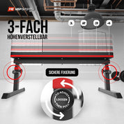 Hop-Sport Hantelbank klappbar verstellbar – Trainingsbank für Zuhause, Fitnessgerät für Krafttraining & Bankdrücken, belastbar bis 200 kg