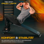 TREX SPORT Sit Up Bank klappbar Hantelbank TX-050B | Trainingsbank Schrägbank mit Beinstrecker, Griffen | Bauchtrainer & Rückentrainer für zuhause