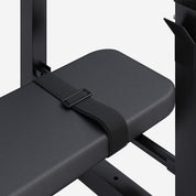 GORILLA SPORTS® Hantelbank mit Ablage - Dip-Station, Verstellbare Höhe und Neigungswinkel, Klappbar, bis 200 kg, Schwarz oder Weiß - Drückerbank, Flachbank, Multifunktion, Trainingsbank
