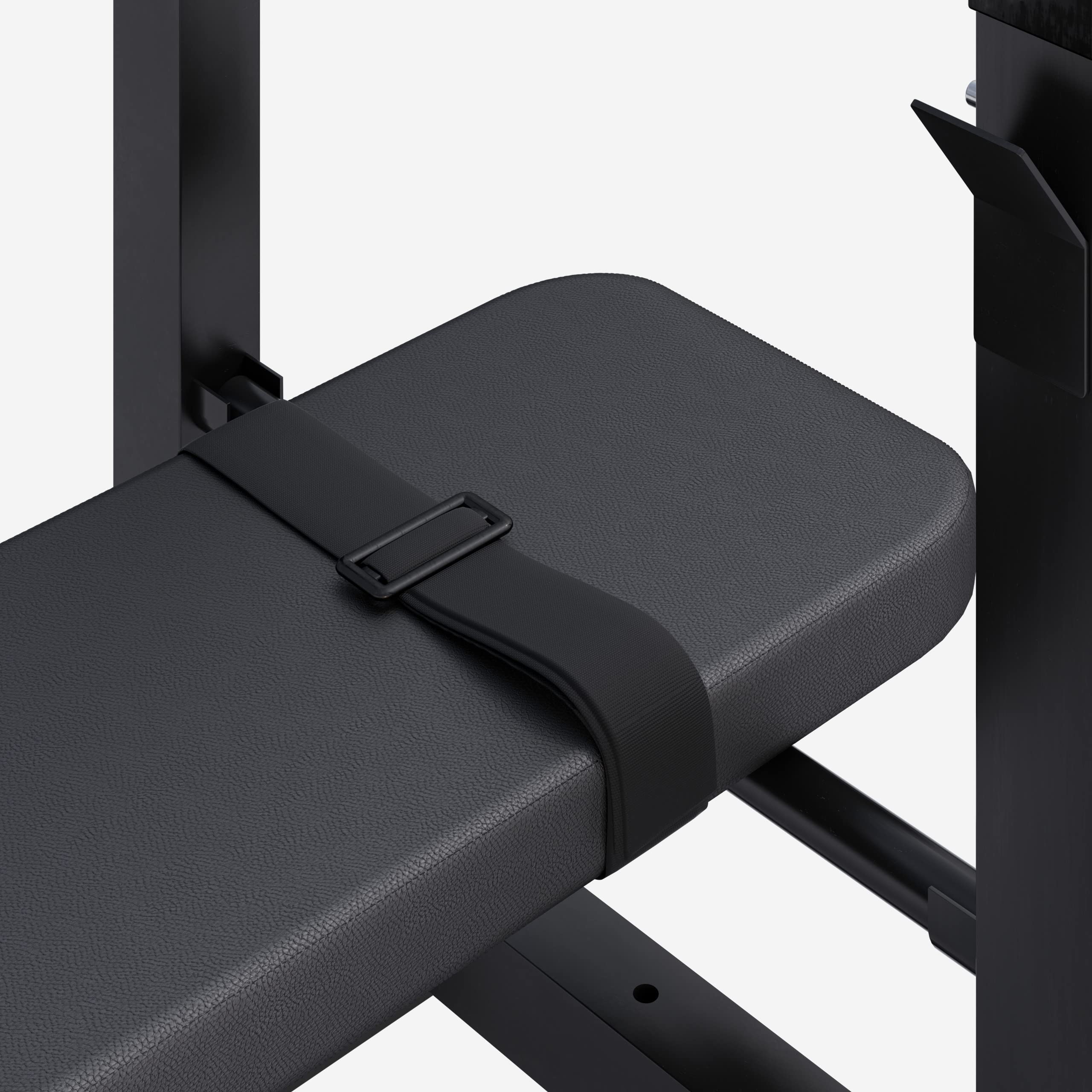GORILLA SPORTS® Hantelbank mit Ablage - Dip-Station, Verstellbare Höhe und Neigungswinkel, Klappbar, bis 200 kg, Schwarz oder Weiß - Drückerbank, Flachbank, Multifunktion, Trainingsbank