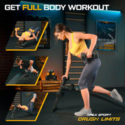 TREX SPORT Sit Up Bank klappbar Hantelbank TX-050B | Trainingsbank Schrägbank mit Beinstrecker, Griffen | Bauchtrainer & Rückentrainer für zuhause
