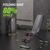 FitinOne Hantelbank Klappbar Verstellbar, Multifunktions Trainingsbank Schrägbank für Ganzkörper-workout, 6 in 1 Fitnessbank für zu Hause oder im Fitnessstudio, 300kg Gewichtskapazität